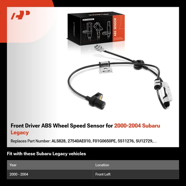 Front Driver ABS Wheel Speed Sensor for 2000-2004 Subaru Legacy