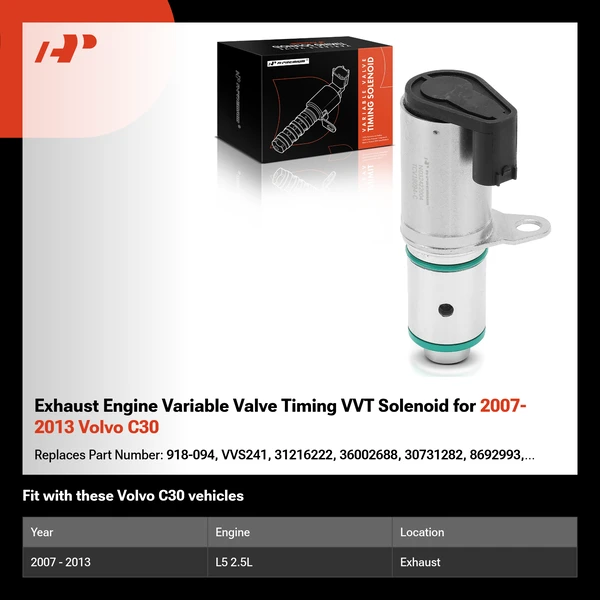 Exhaust Engine Variable Valve Timing VVT Solenoid for 2007-2013 Volvo C30