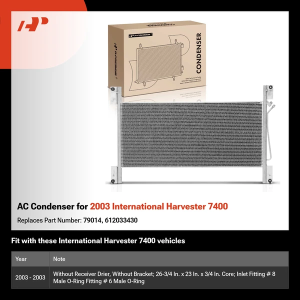 AC Condenser for 2003 International Harvester 7400