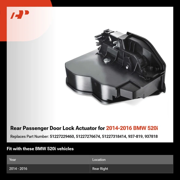 Rear Passenger Door Lock Actuator for 2014-2016 BMW 520i