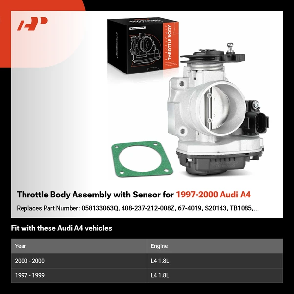 Throttle Body Assembly with Sensor for 1997-2000 Audi A4
