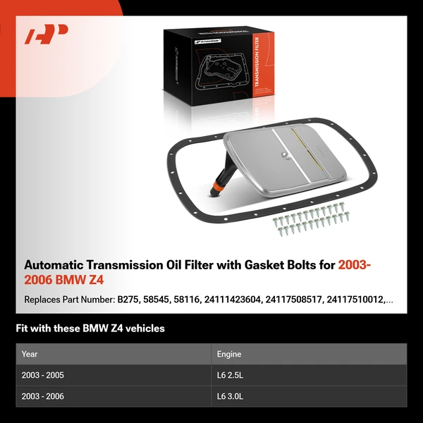 Automatic Transmission Oil Filter with Gasket Bolts for 2003-2006 BMW Z4