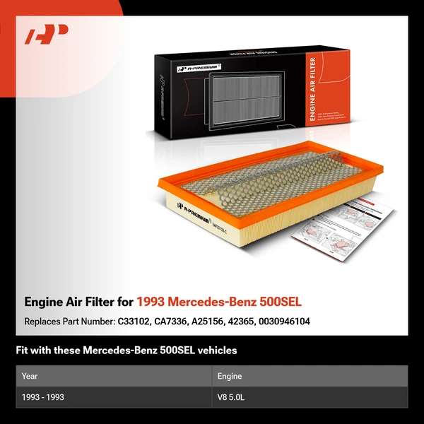 Engine Air Filter for 1993 Mercedes-Benz 500SEL