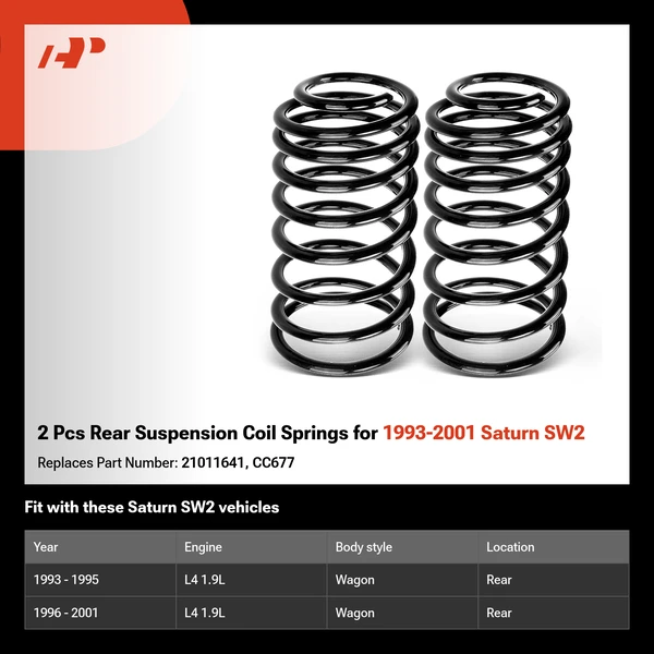 2 Pcs Rear Suspension Coil Springs for 1993-2001 Saturn SW2