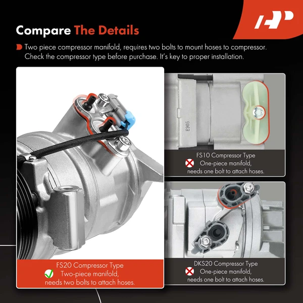 AC Compressor with Clutch with 4-Groove Pulley A-Premium APACC150