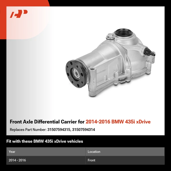 Front Axle Differential Carrier for 2014-2016 BMW 435i xDrive