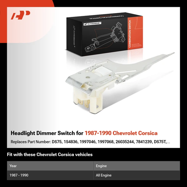 Headlight Dimmer Switch for 1987-1990 Chevrolet Corsica