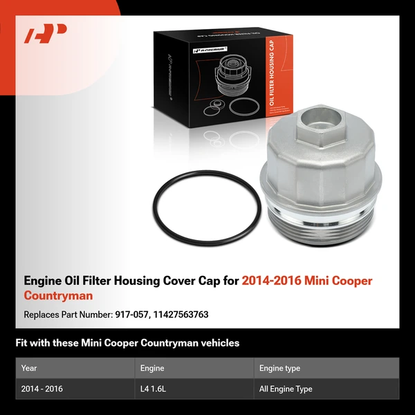 Engine Oil Filter Housing Cover Cap for 2014-2016 Mini Cooper Countryman