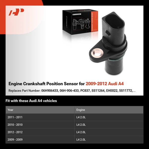 Engine Crankshaft Position Sensor for 2009-2012 Audi A4