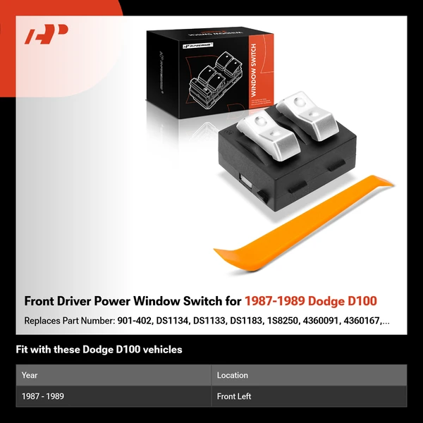 Front Driver Power Window Switch for 1987-1989 Dodge D100