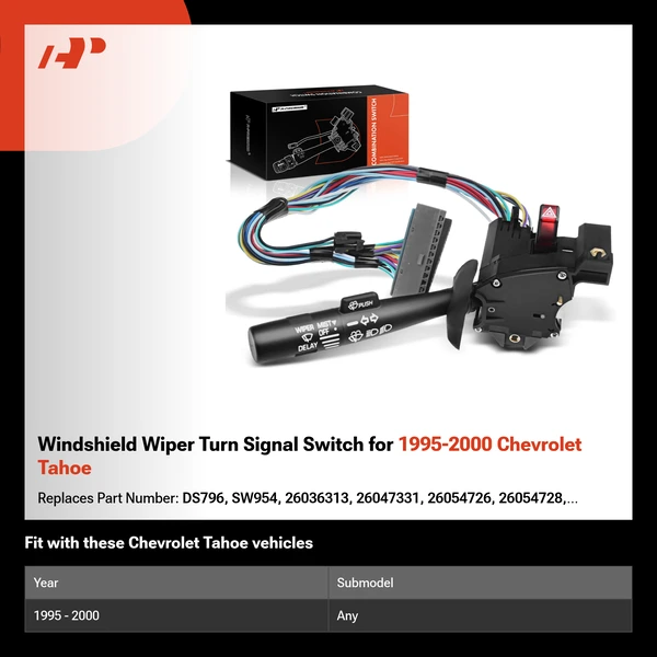 Windshield Wiper Turn Signal Switch for 1995-2000 Chevrolet Tahoe