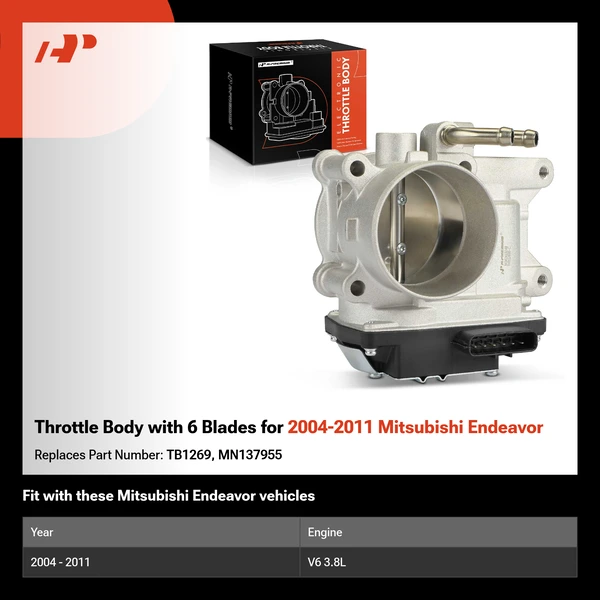 Throttle Body with 6 Blades for 2004-2011 Mitsubishi Endeavor