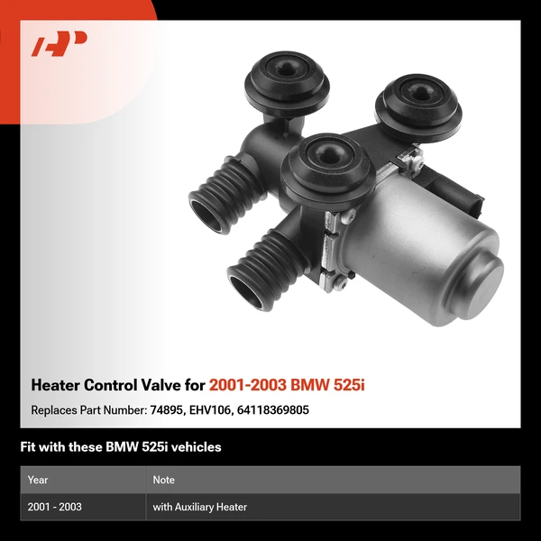Heater Control Valve for 2001-2003 BMW 525i