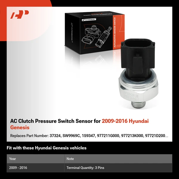 AC Clutch Pressure Switch Sensor for 2009-2016 Hyundai Genesis
