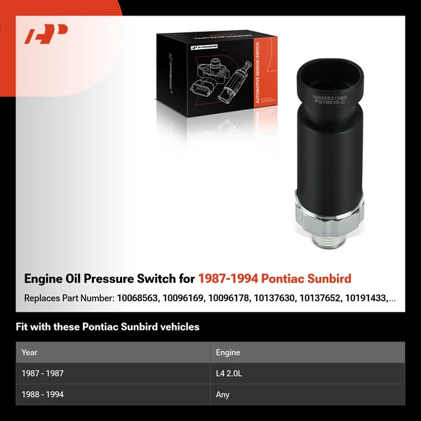 Engine Oil Pressure Switch for 1987-1994 Pontiac Sunbird