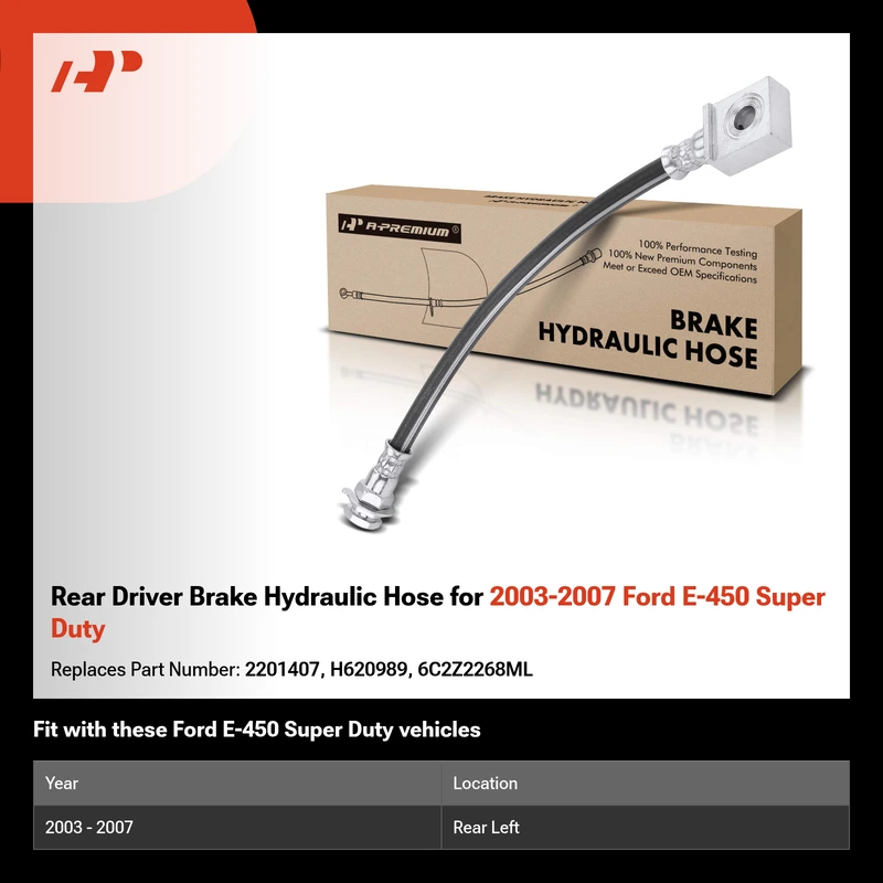 Rear Driver Brake Hydraulic Hose for 2003-2007 Ford E-450 Super Duty