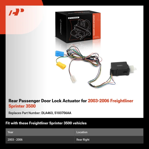 Rear Passenger Door Lock Actuator for 2003-2006 Freightliner Sprinter 3500