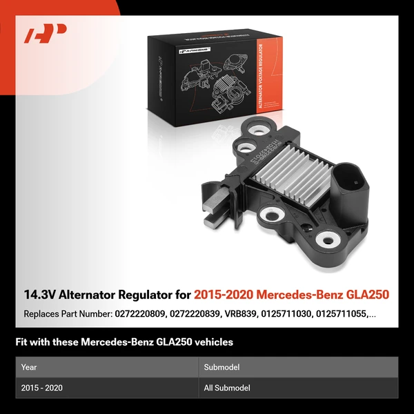 14.3V Alternator Regulator for 2015-2020 Mercedes-Benz GLA250