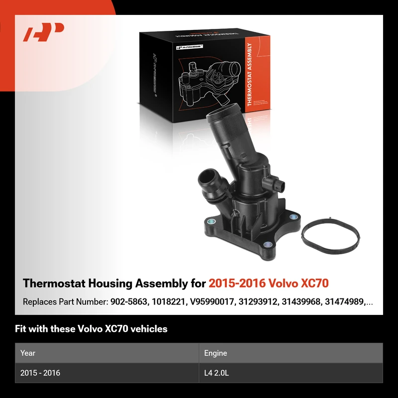 Thermostat Housing Assembly for 2015-2016 Volvo XC70