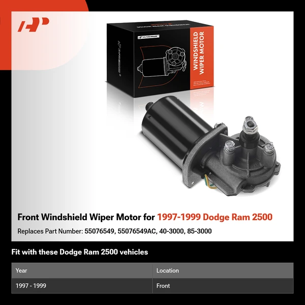 Front Windshield Wiper Motor for 1997-1999 Dodge Ram 2500