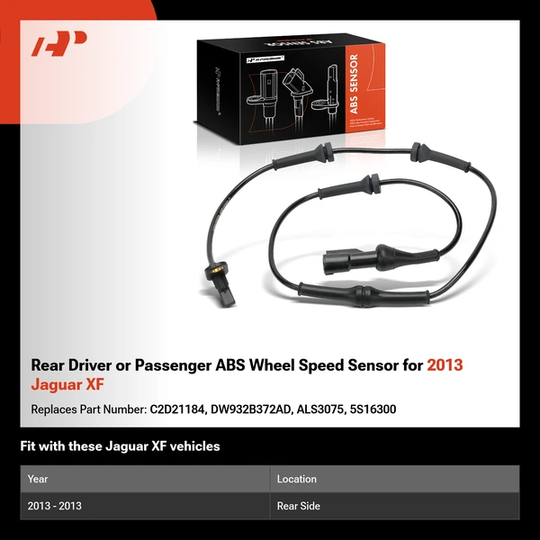 Rear Driver or Passenger ABS Wheel Speed Sensor for 2013 Jaguar XF