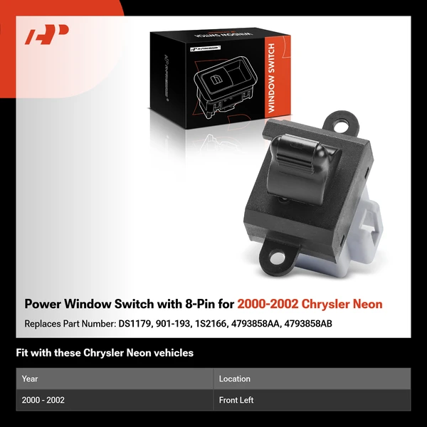 Power Window Switch with 8-Pin for 2000-2002 Chrysler Neon