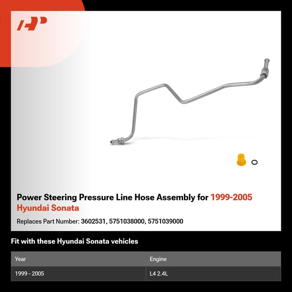 Power Steering Pressure Line Hose Assembly for 1999-2005 Hyundai Sonata