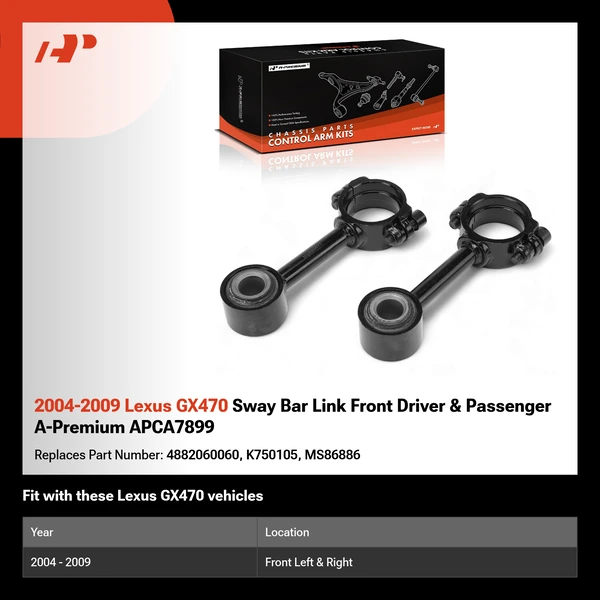 2004-2009 Lexus GX470 Sway Bar Link Front Driver & Passenger A-Premium APCA7899