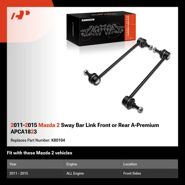 2011-2015 Mazda 2 Sway Bar Link Front or Rear A-Premium APCA1823
