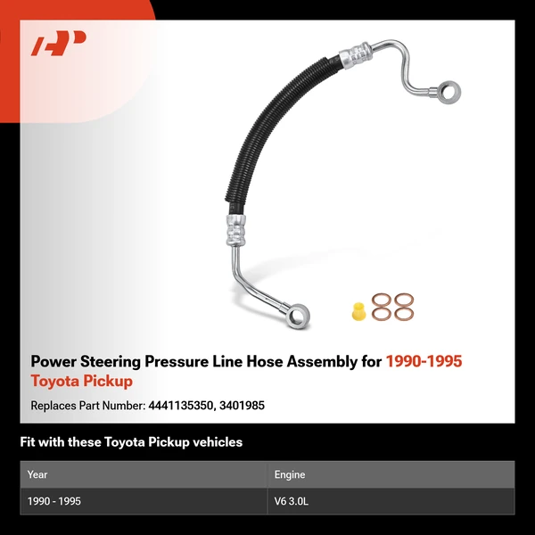 Power Steering Pressure Line Hose Assembly for 1990-1995 Toyota Pickup