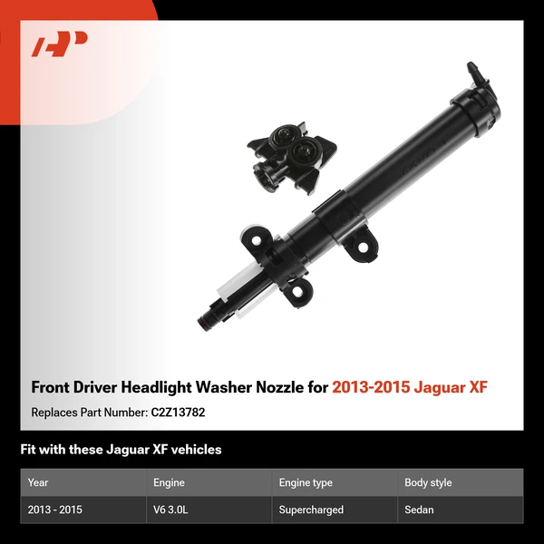 Front Driver Headlight Washer Nozzle for 2013-2015 Jaguar XF