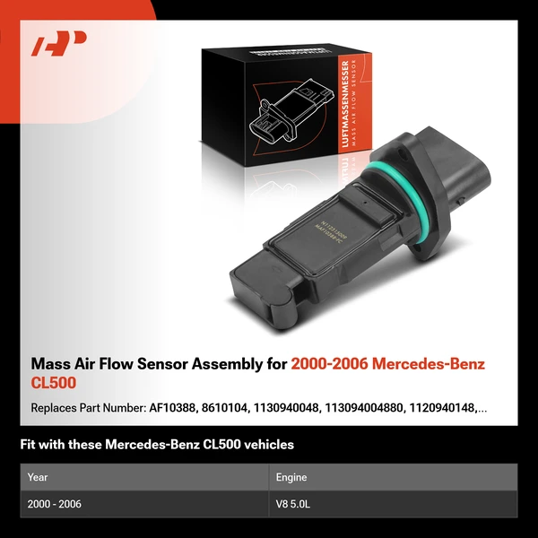 Mass Air Flow Sensor Assembly for 2000-2006 Mercedes-Benz CL500