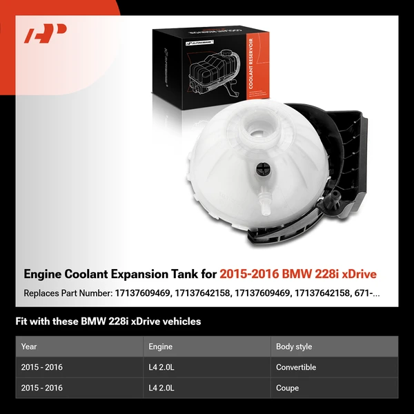 Engine Coolant Expansion Tank for 2015-2016 BMW 228i xDrive