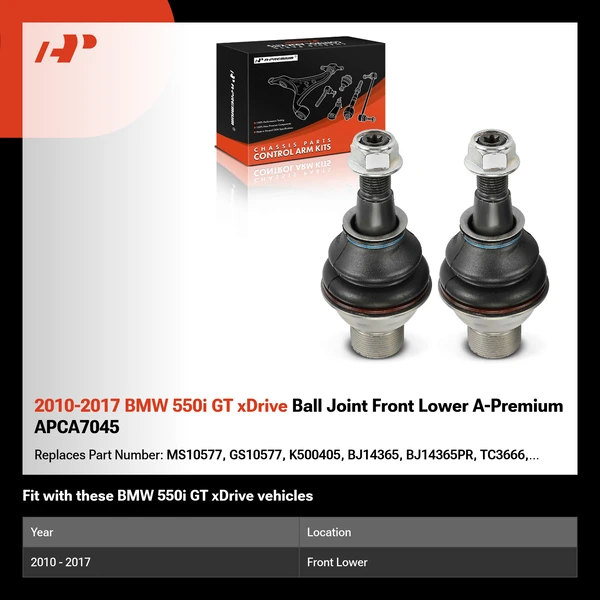 2010-2017 BMW 550i GT xDrive Ball Joint Front Lower A-Premium APCA7045