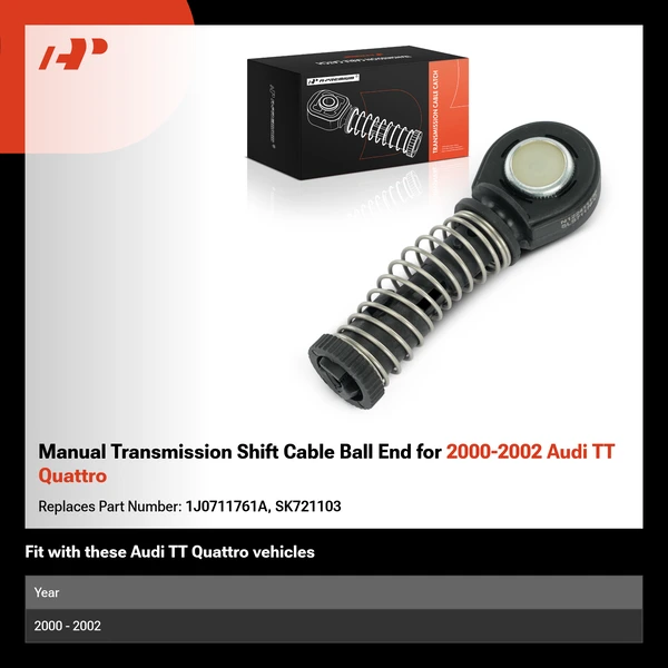 Manual Transmission Shift Cable Ball End for 2000-2002 Audi TT Quattro