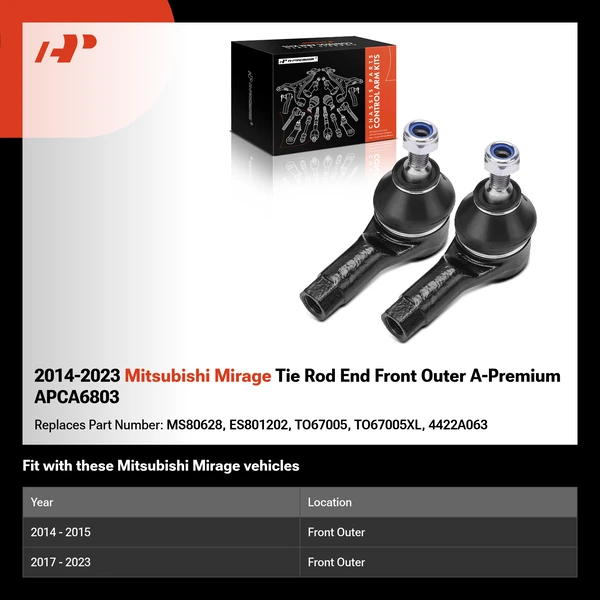 2014-2023 Mitsubishi Mirage Tie Rod End Front Outer A-Premium APCA6803