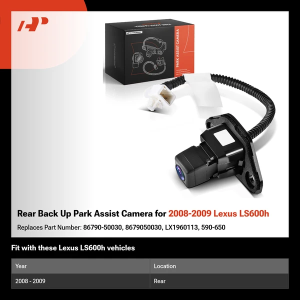 Rear Back Up Park Assist Camera for 2008-2009 Lexus LS600h