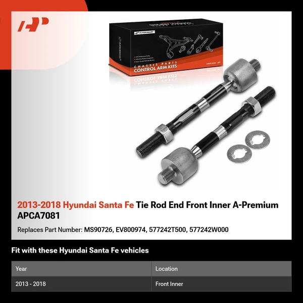 2013-2018 Hyundai Santa Fe Tie Rod End Front Inner A-Premium APCA7081