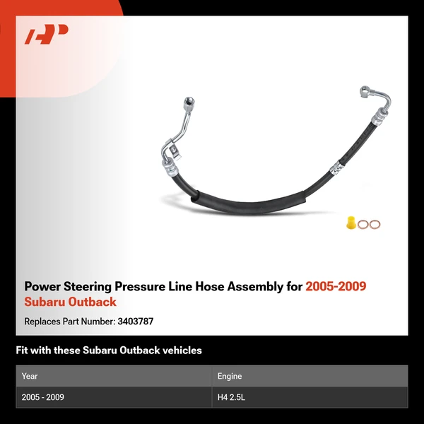 Power Steering Pressure Line Hose Assembly for 2005-2009 Subaru Outback