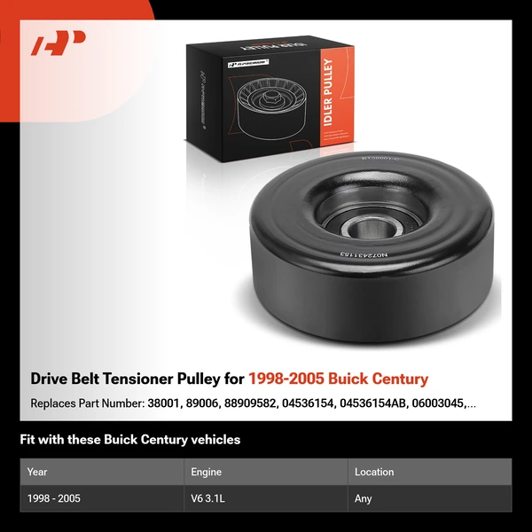 Drive Belt Tensioner Pulley for 1998-2005 Buick Century