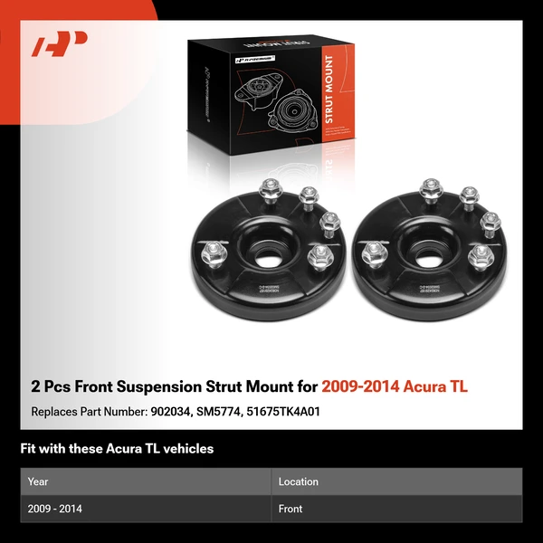 2 Pcs Front Suspension Strut Mount for 2009-2014 Acura TL