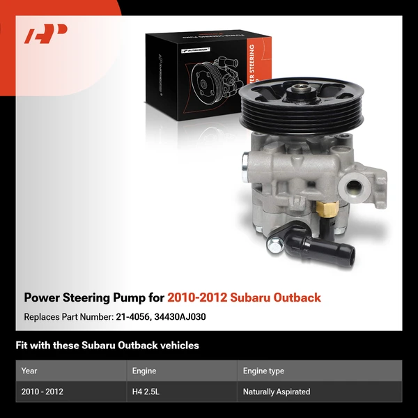 Power Steering Pump for 2010-2012 Subaru Outback