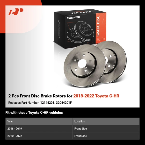 2 Pcs Front Disc Brake Rotors for 2018-2022 Toyota C-HR