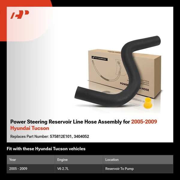 Power Steering Reservoir Line Hose Assembly for 2005-2009 Hyundai Tucson