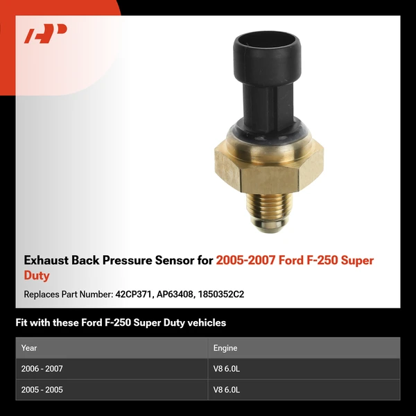 Exhaust Back Pressure Sensor for 2005-2007 Ford F-250 Super Duty