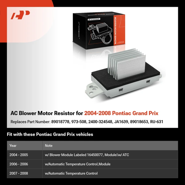 AC Blower Motor Resistor for 2004-2008 Pontiac Grand Prix