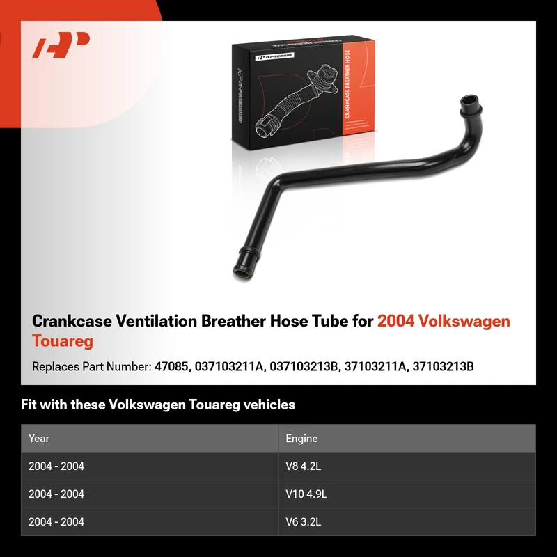 Crankcase Ventilation Breather Hose Tube for 2004 Volkswagen Touareg