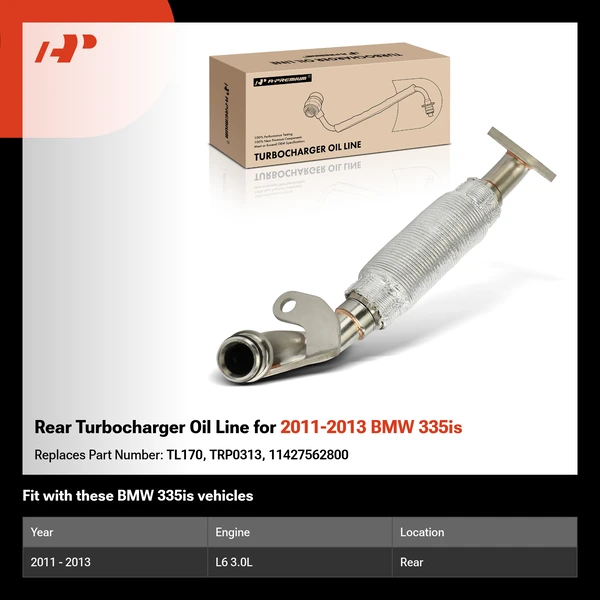 Rear Turbocharger Oil Line for 2011-2013 BMW 335is