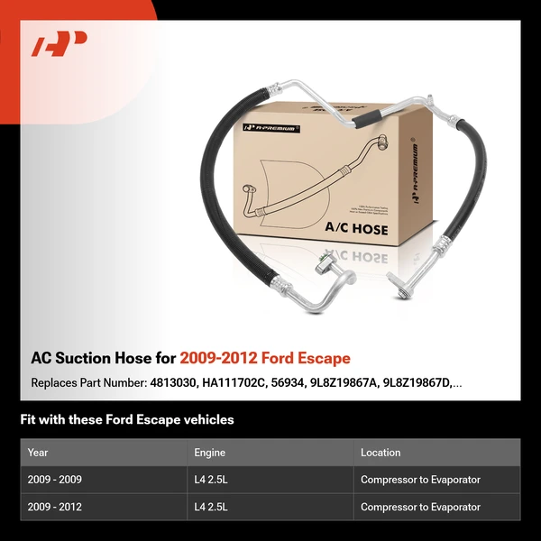 AC Suction Hose for 2009-2012 Ford Escape