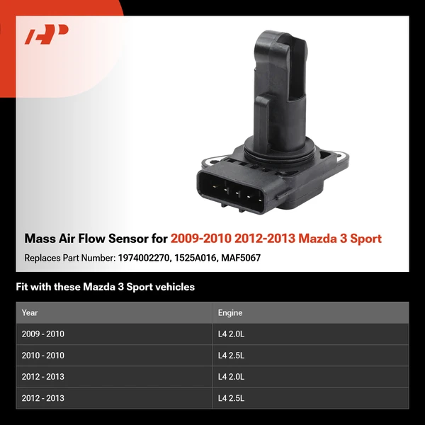 Mass Air Flow Sensor for 2009-2010 2012-2013 Mazda 3 Sport